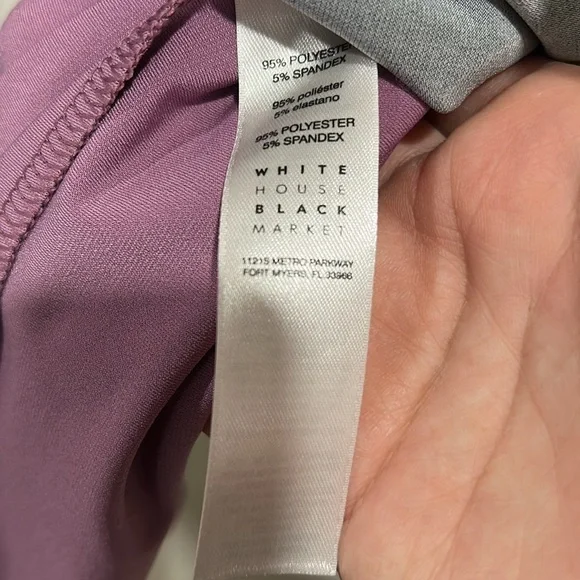 White House Black Market Black and mauve reversible Midi Dress size large - Picture 4 of 7